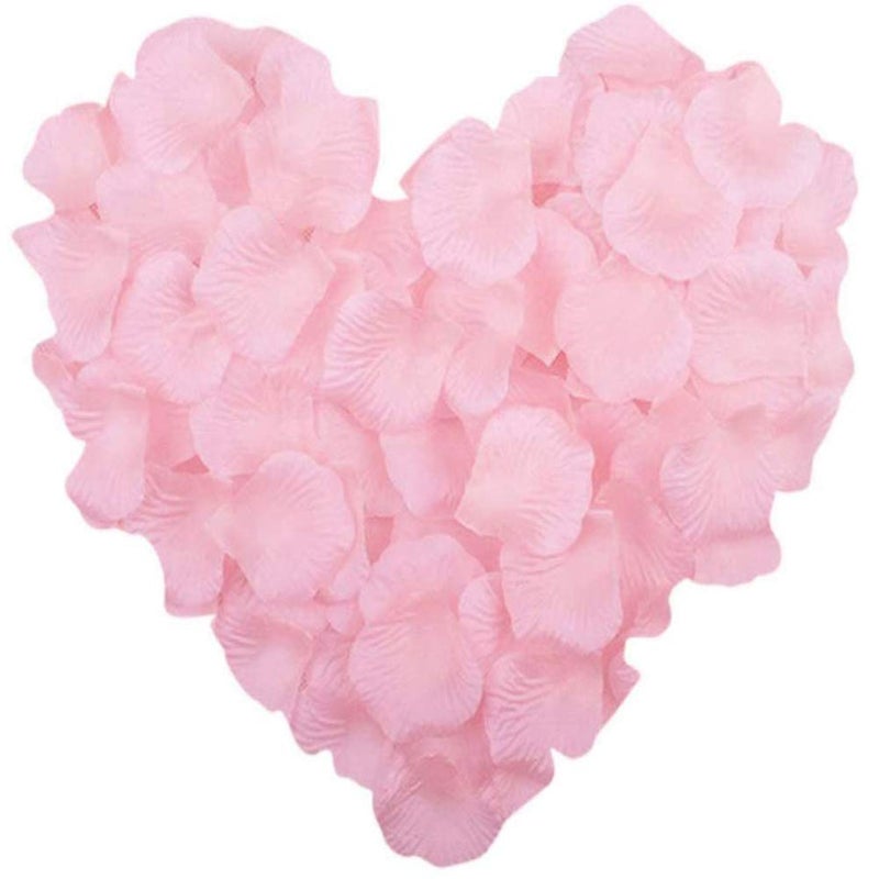 LZXD 1000 Pieces Light Pink Artificial Silk Rose Petals Flower Decoration Wedding Party Color Light Pink - Image 1